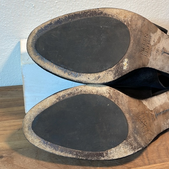 Eileen Fisher Suede Chic Minimal Sling Back Stacked Heel Round Toe Size 8.5 - Picture 11 of 14